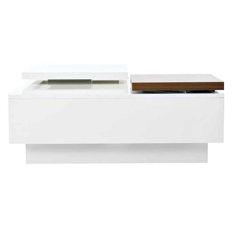 Table basse carrée en bois avec finition brillante