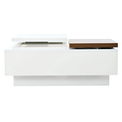 Table basse carrée en bois avec finition brillante