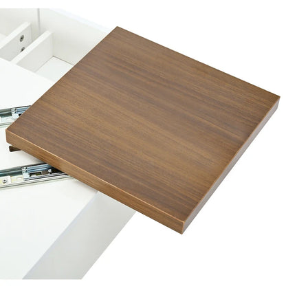 Table basse carrée en bois avec finition brillante