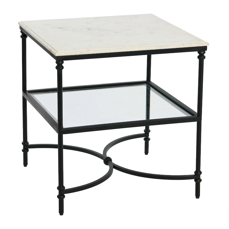 Table d'appoint en marbre et métal