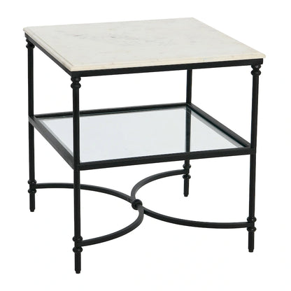 Table d'appoint en marbre et métal