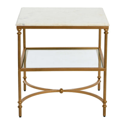 Table d'appoint en marbre et métal