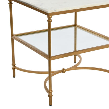 Table d'appoint en marbre et métal