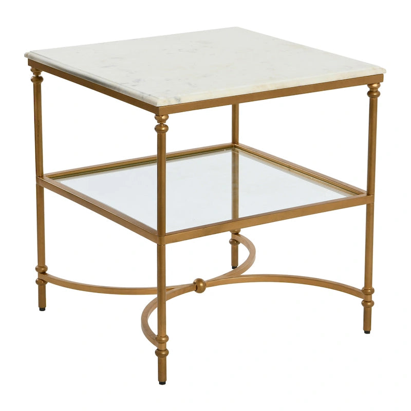 Table d'appoint en marbre et métal