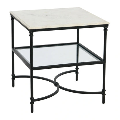 Table d'appoint en marbre et métal
