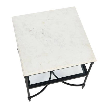 Table d'appoint en marbre et métal