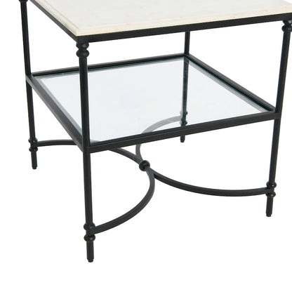 Table d'appoint en marbre et métal