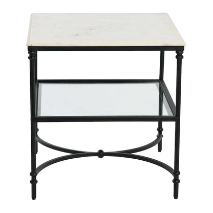 Table d'appoint en marbre et métal