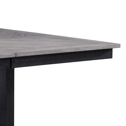 Table de comptoir Patricia, hauteur réglable de 152 à 183 cm, extensible, gris clair et noir.
