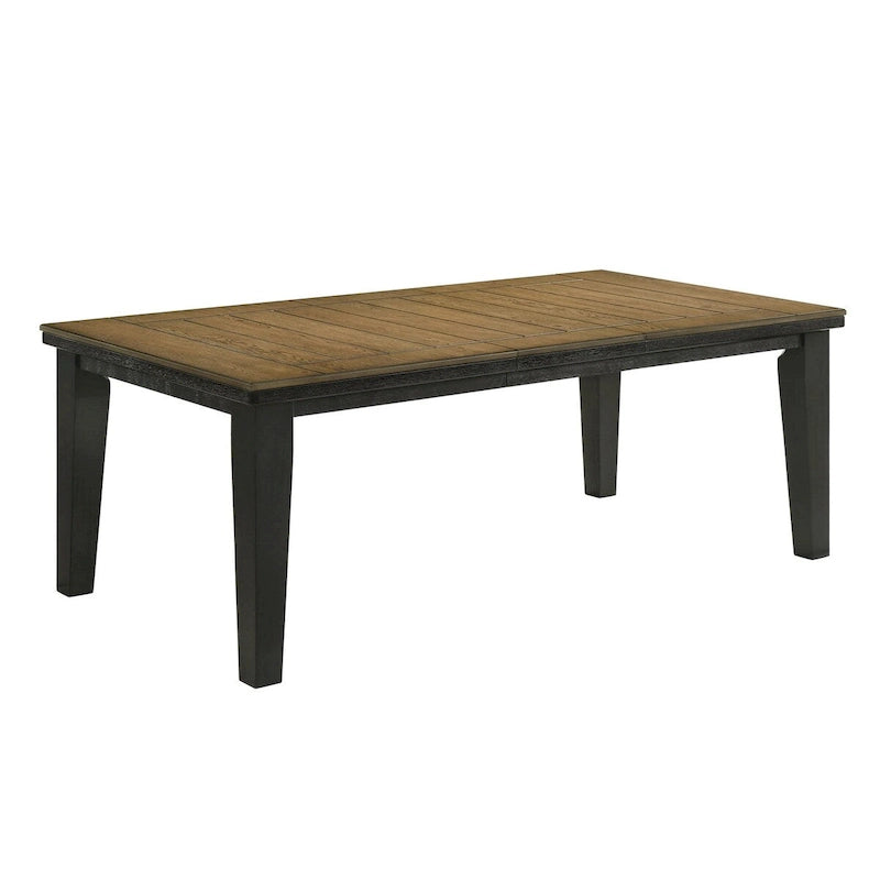 Table de salle à manger Woodlands 64-82 pouces, extensible, plateau rectangulaire, marron