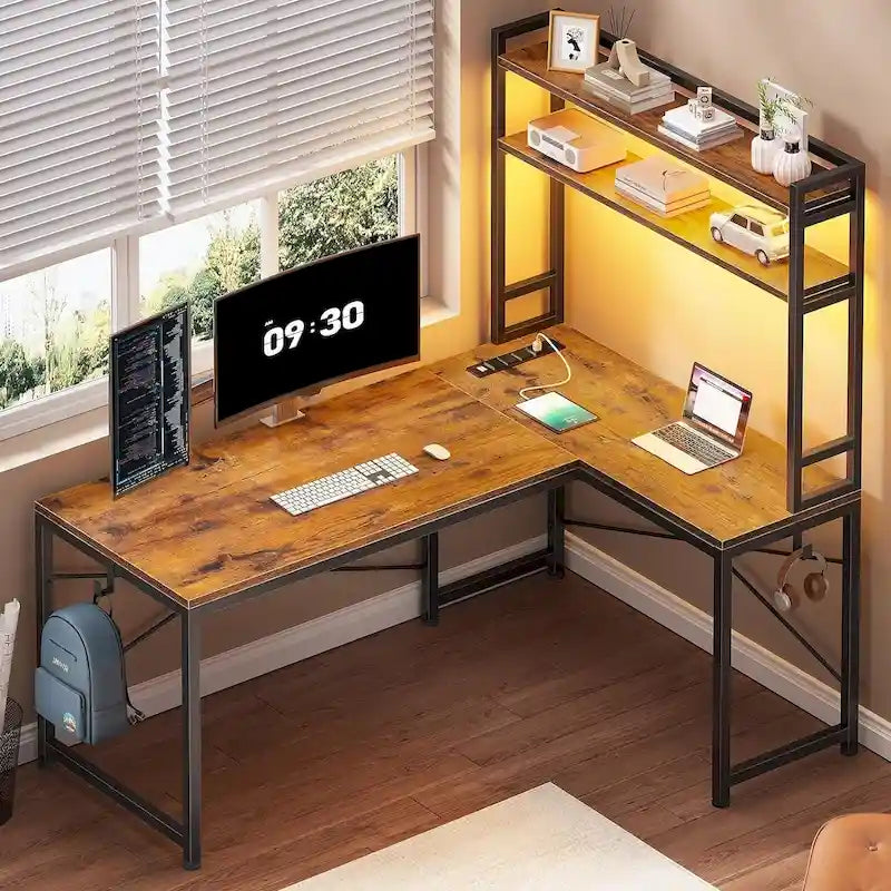 Bureau de jeu en forme de L réversible, petit bureau d'angle de 45,3 pouces