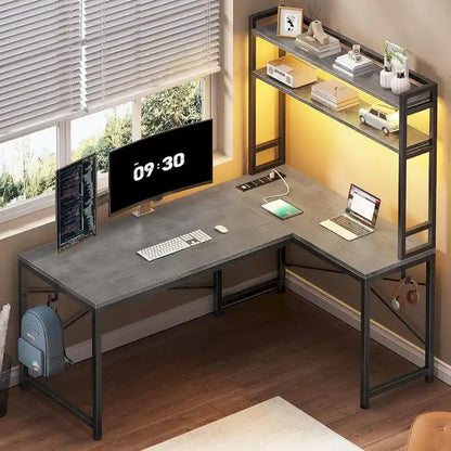 Bureau de jeu en forme de L réversible, petit bureau d'angle de 45,3 pouces