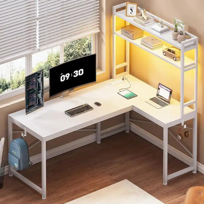 Bureau de jeu en forme de L réversible, petit bureau d'angle de 45,3 pouces