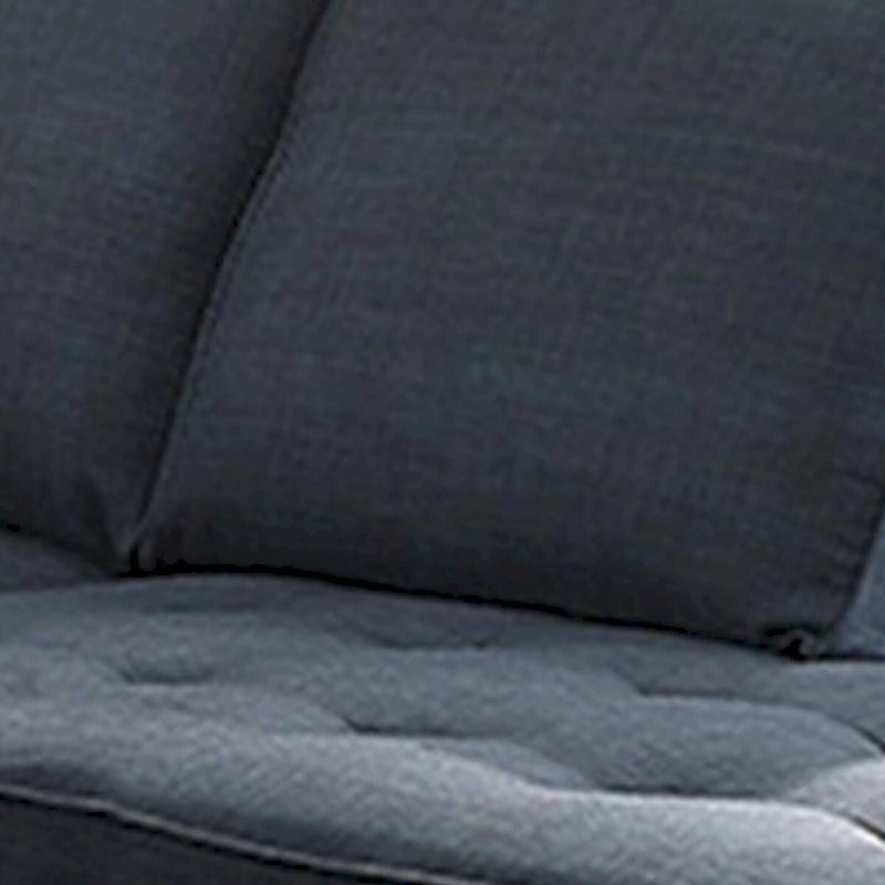 Canapé d'angle Roda 2 pièces en forme de L avec méridienne réversible, tissu bleu