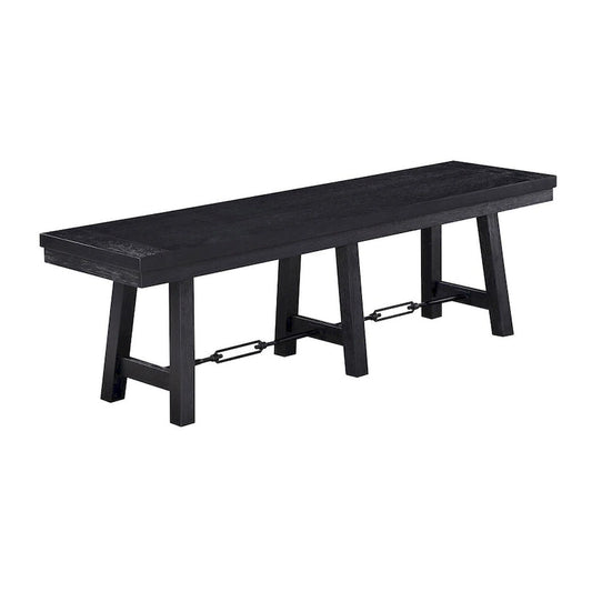 Banc de salle à manger Yesler noir à tréteaux