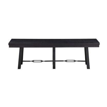 Banc de salle à manger Yesler noir à tréteaux