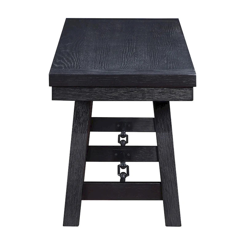 Banc de salle à manger Yesler noir à tréteaux