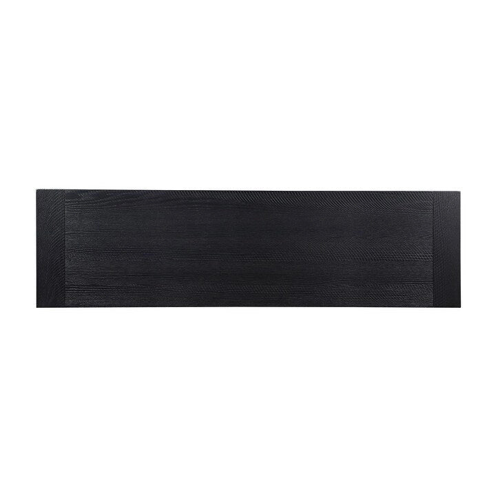 Banc de salle à manger Yesler noir à tréteaux