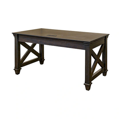 Bureau traditionnel en bois, marron foncé