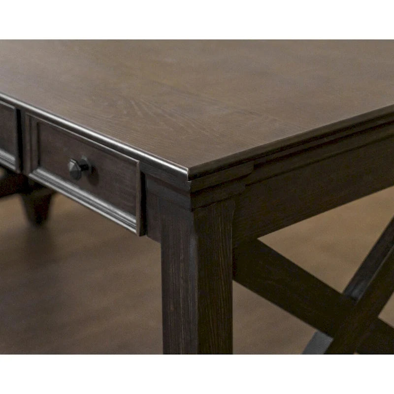 Bureau traditionnel en bois, marron foncé