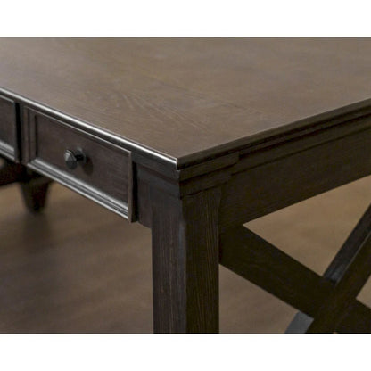 Bureau traditionnel en bois, marron foncé