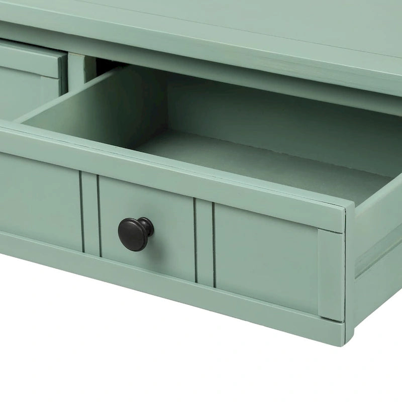 Console de style traditionnel avec deux tiroirs et une étagère inférieure