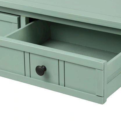 Console de style traditionnel avec deux tiroirs et une étagère inférieure
