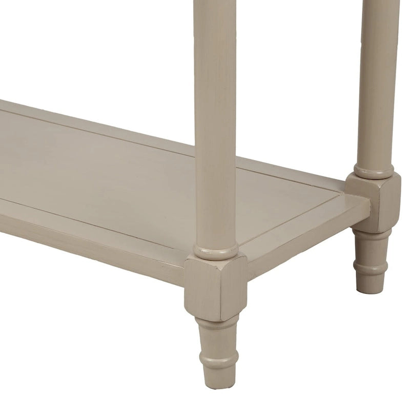Console de style traditionnel avec deux tiroirs et une étagère inférieure