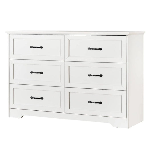 Commode à 6 tiroirs grande capacité, armoire pour chambre à coucher