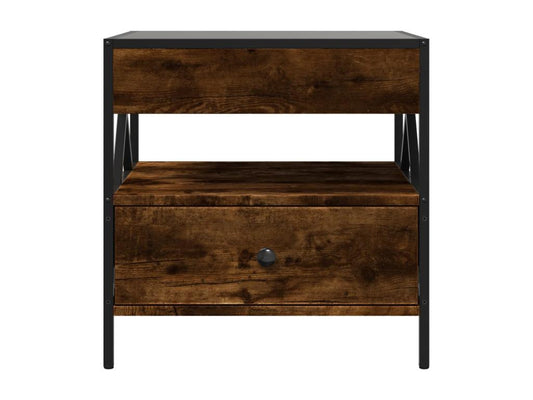 Table basse en bois effet chêne, 50 x 50 x 51 cm, marron