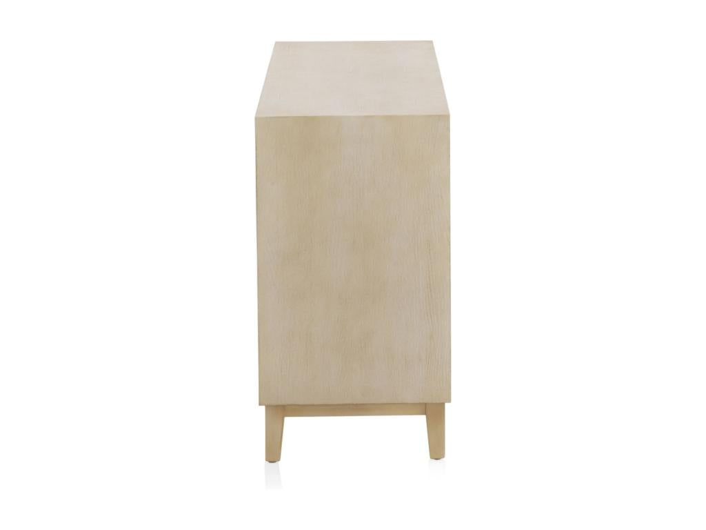 Buffet 3 portes en bois imitation chêne, beige