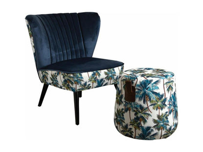 Fauteuil d'appoint en velours bleu