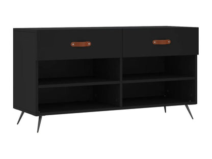 Banc en bois composite, 102 x 35 x 55 cm, noir