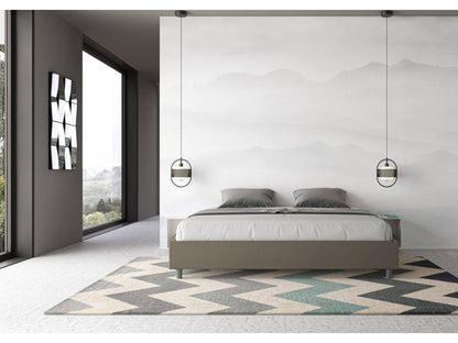 Cadre de lit en cuir, 200 x 210 cm, marron