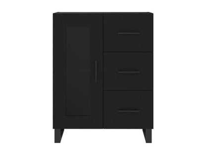 Buffet en bois d'ingénierie, 69,5 x 34 x 90 cm, noir