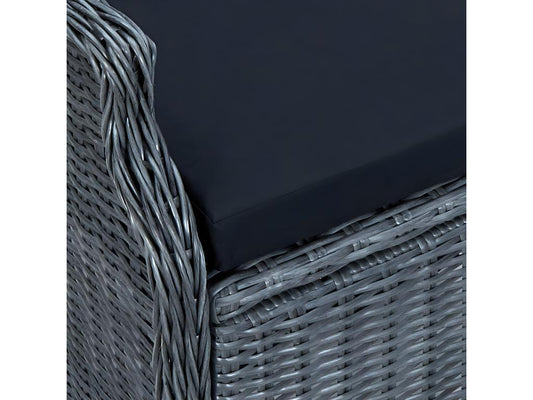 Ensemble de mobilier de jardin 5 pièces, gris