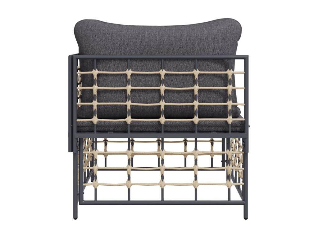 Canapé en résine tressée grise