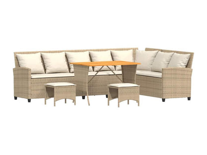 Ensemble de mobilier de jardin 4 pièces avec coussins, beige