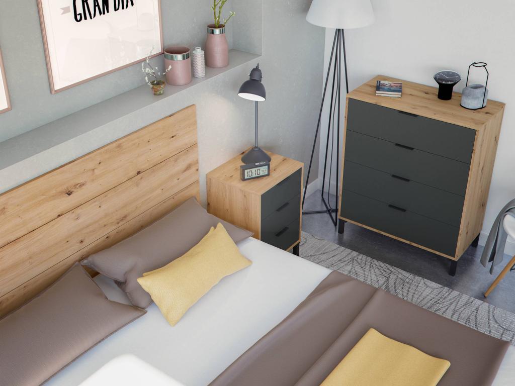 Table en bois effet chêne, 160 x 2 cm