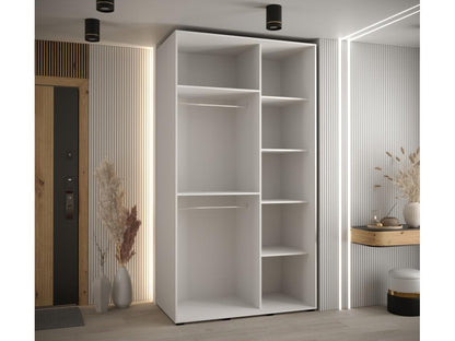 Armoire coulissante à 2 portes, 130 x 60 x 235,2 cm, blanche
