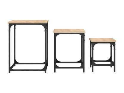 Ensemble de meubles de maison 3 pièces en bois effet chêne naturel