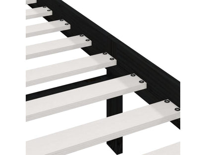 Cadre de lit en pin massif, 75 x 190 cm, noir