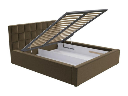 Lit, 200 x 223 x 93 cm, marron