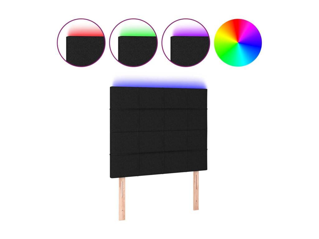 Lit en tissu, 80 x 5 x 118 cm, noir