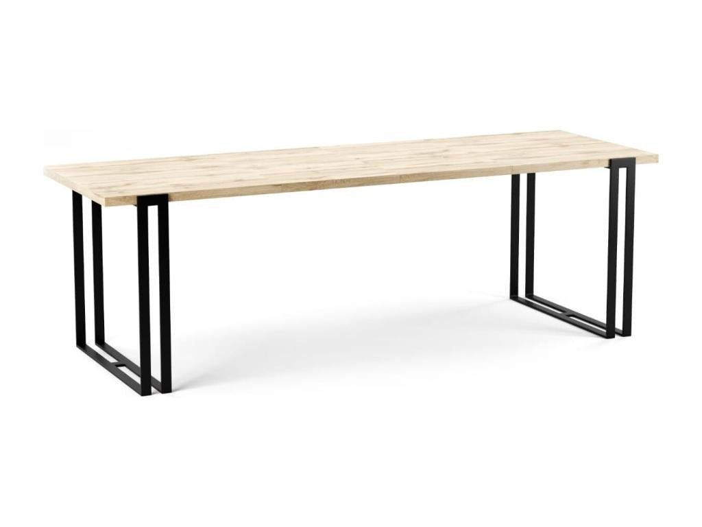 Table de salle à manger, 80 x 240 x 76 cm, noire