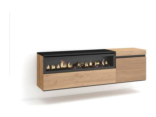 Banc en bois effet chêne, 150 x 45 x 35 cm, naturel