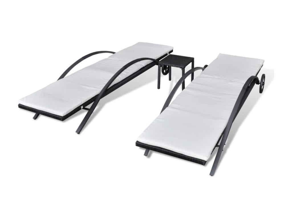 Table en résine tressée, noire