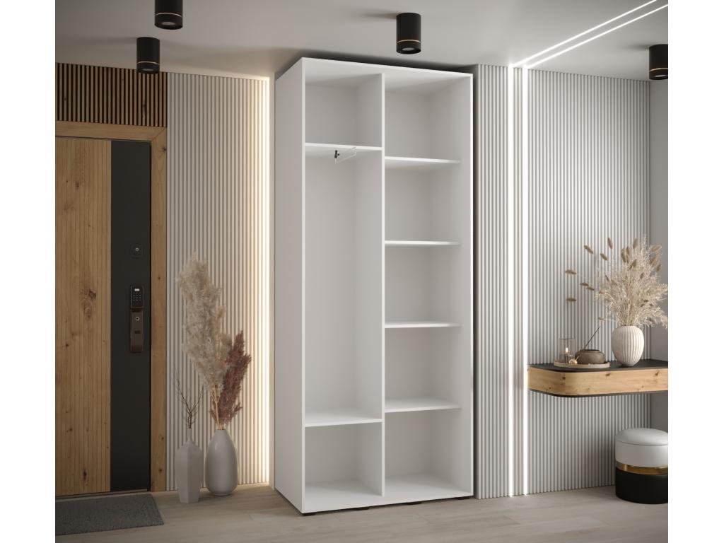 Armoire coulissante à 2 portes, 120 x 45 x 235,2 cm, blanche