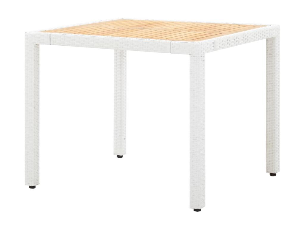 Ensemble de mobilier de jardin 5 pièces en résine tressée blanche