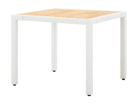 Ensemble de mobilier de jardin 5 pièces en résine tressée blanche